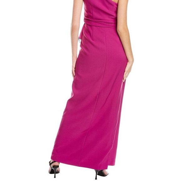 JS Collections Cerise Fuchsia And Black Lace Hayley A-Line Gown - Picture 4 of 4